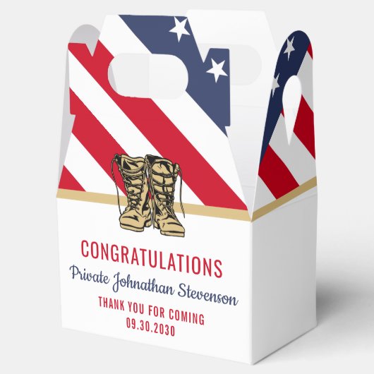 Patriotischer militärischer Abschluss Army Boot Ca Geschenkschachtel (Geöffnet)