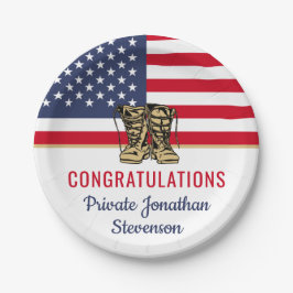 Patriotischer militärischer Abschluss Army Boot Ca Pappteller