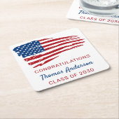 Patriotischer militärischer Abschluss unter amerik Rechteckiger Pappuntersetzer (angewinkelt)
