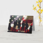 Patriotischer Militärsoldat, der an Sie Karte (Gelbe Blume)