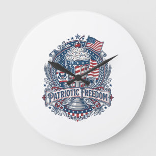 Patriotischer Milkshake Americana Große Wanduhr