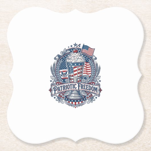Patriotischer Milkshake Americana Untersetzer (Vorderseite)