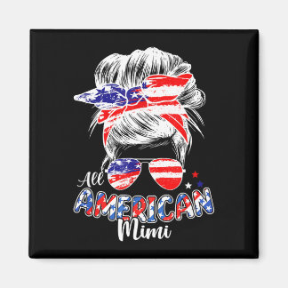 Patriotischer Mimi 4. Juli unordentlicher Dutt Haa Magnet