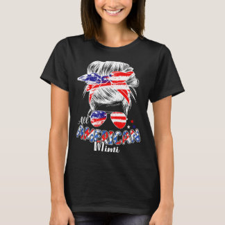 Patriotischer Mimi 4. Juli unordentlicher Dutt Haa T-Shirt
