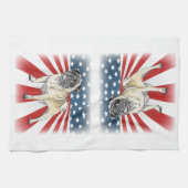 Patriotischer Mops Küchentuch (Horizontal)