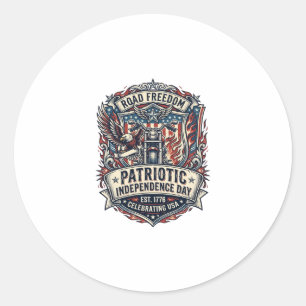 Patriotischer Motor Patriot Biker Road Freiheit Pa Runder Aufkleber