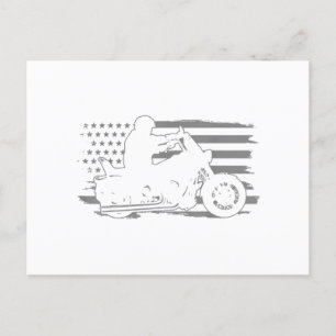 Patriotischer Motorrad-Vintage-Amerikanischer-Flag Feiertagspostkarte