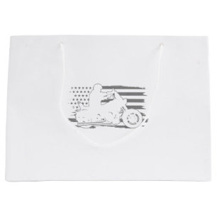 Patriotischer Motorrad-Vintage-Amerikanischer-Flag Große Geschenktüte