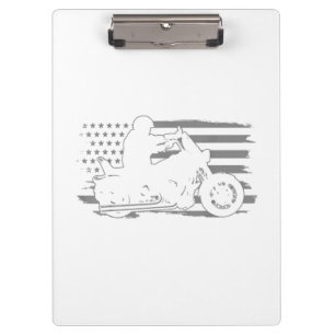 Patriotischer Motorrad-Vintage-Amerikanischer-Flag Klemmbrett