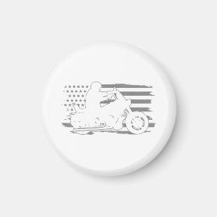 Patriotischer Motorrad-Vintage-Amerikanischer-Flag Magnet