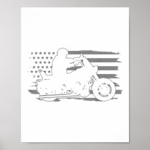 Patriotischer Motorrad-Vintage-Amerikanischer-Flag Poster