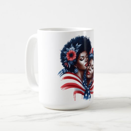 Patriotischer Muttertag Kaffeetasse (Vorderseite Links)