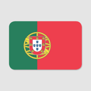 Patriotischer Namensschild mit Flagge von Portugal