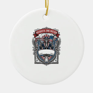 Patriotischer Onkel Sam Skelett Dunkler Patriot Sk Keramik Ornament