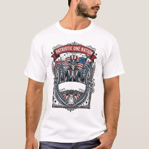 Patriotischer Onkel-Sam-Skelett-Dunkler-Patriot-Sk T-Shirt
