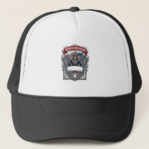 Patriotischer Onkel Sam Skelett Dunkler Patriot Sk Truckerkappe