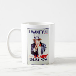 Patriotischer Onkel Sam - Vintage Poster Kaffeetasse