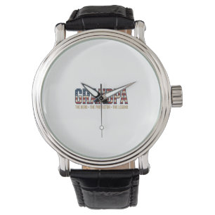 Patriotischer Opa Held Beschützer Legende Vektor D Armbanduhr