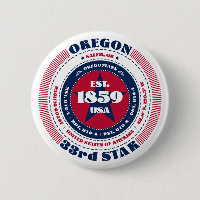 Patriotischer Oregon-Kreis mit Staat-Details
