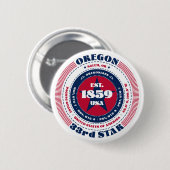 Patriotischer Oregon-Kreis mit Staat-Details Button (Vorne & Hinten)