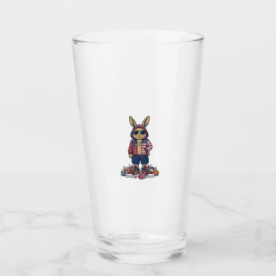 Patriotischer Osterhase Vintage Vector Shirt_1 Glas