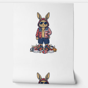 Patriotischer Osterhase Vintage Vector Shirt_1 Tapete