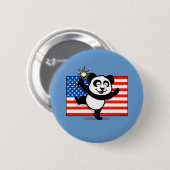 Patriotischer Panda mit amerikanischer Flagge Button (Vorne & Hinten)