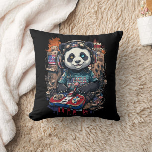 Patriotischer Panda-Musiker USA Design Süßer Pan Kissen