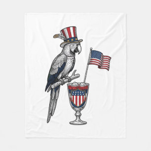 Patriotischer Papagei Cocktail Vintage Vektor Desi Fleecedecke