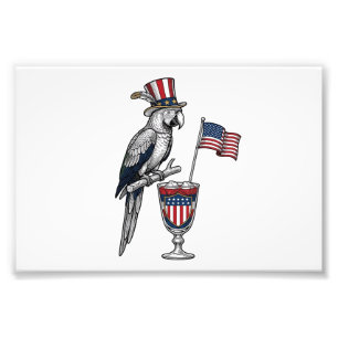 Patriotischer Papagei Cocktail Vintage Vektor Desi Fotodruck