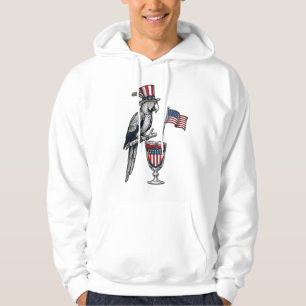 Patriotischer Papagei Cocktail Vintage Vektor Desi Hoodie