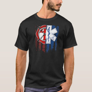 Patriotischer paramedischer Feuerwehrmann Emt Usa  T-Shirt