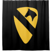 Patriotischer Patch der ersten Cavalry Division Duschvorhang (Vorderseite)