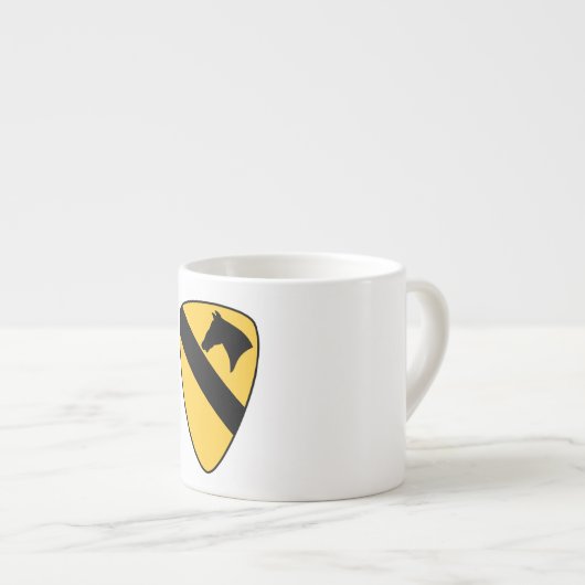 Patriotischer Patch der ersten Cavalry Division Espressotasse (Vorderseite Rechts)