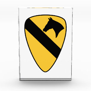 Patriotischer Patch der ersten Cavalry Division Fotoblock