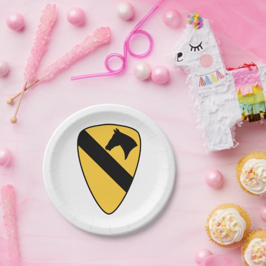 Patriotischer Patch der ersten Cavalry Division Pappteller (Party)