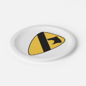 Patriotischer Patch der ersten Cavalry Division Pappteller (Schrägansicht)