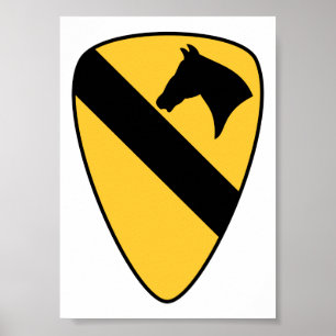 Patriotischer Patch der ersten Cavalry Division Poster