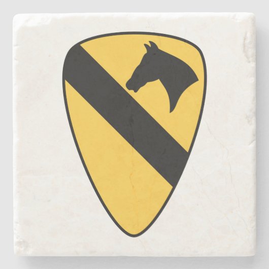Patriotischer Patch der ersten Cavalry Division Steinuntersetzer (Vorderseite)