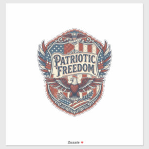 Patriotischer Patchwork-Künstler Aufkleber