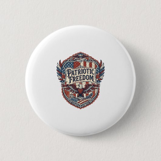 Patriotischer Patchwork-Künstler Button (Vorderseite)