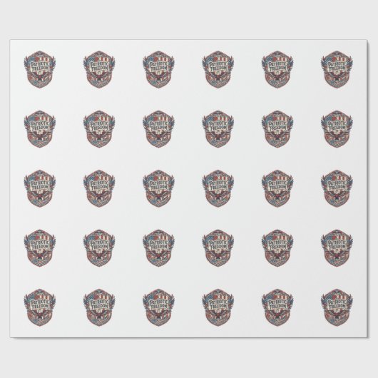 Patriotischer Patchwork-Künstler Geschenkpapier (Flach)
