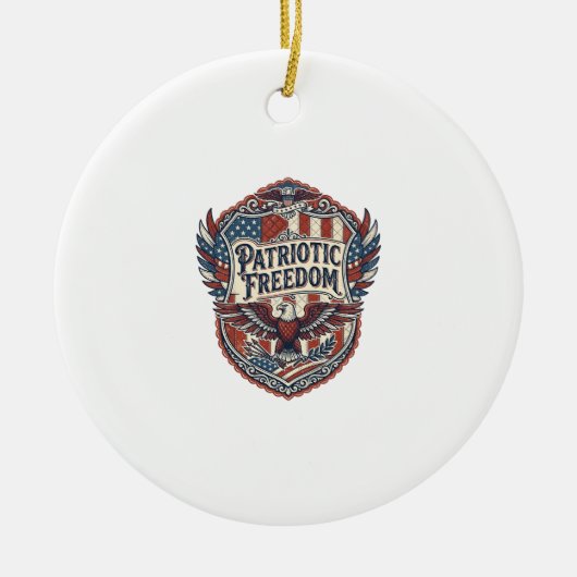 Patriotischer Patchwork-Künstler Keramik Ornament (Vorne)