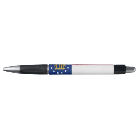 Patriotischer Pen mit Flagge von Georgia, USA. Kugelschreiber (Vorderseite)