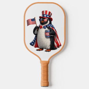 Patriotischer Pinguin Amerikanisches Flaggen-Outfi Pickleball Schläger