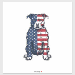 Patriotischer Pit Bull Vintage Gravur Vektor Desig Aufkleber