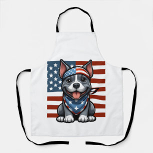 Patriotischer Pitbull Amerikanische Flagge 4. Juli Schürze