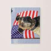 Patriotischer pitbull Hund Puzzle (Vertikal)
