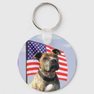 Patriotischer pitbull Schlüsselanhänger