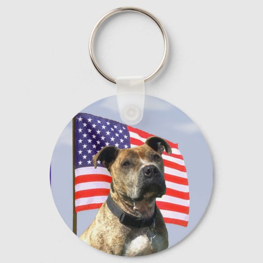 Patriotischer Pitbull-Schlüsselanhänger Schlüsselanhänger (Vorderseite)